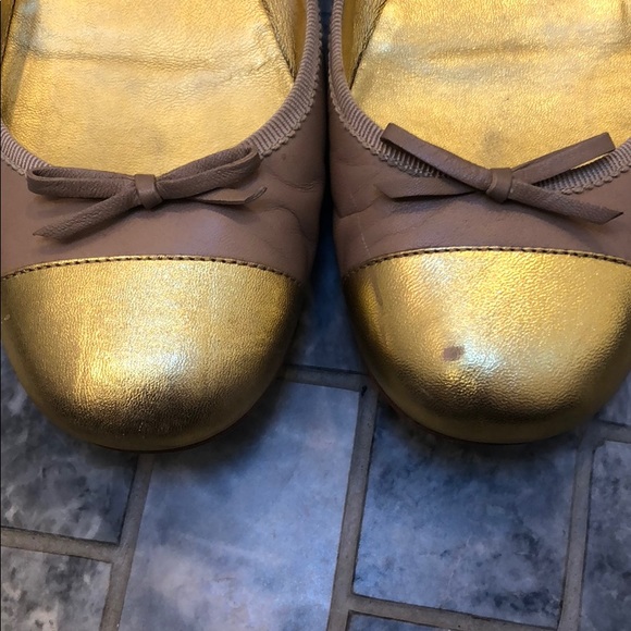 Prada Gold & Tan Ballet Flats - Picture 7 of 7